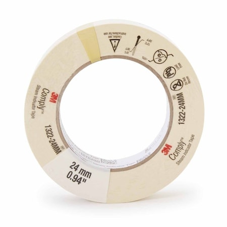 3M Comply Steam Indicator Tape 1 Inch X 60 Yard Steam, 20PK 1322-24MM